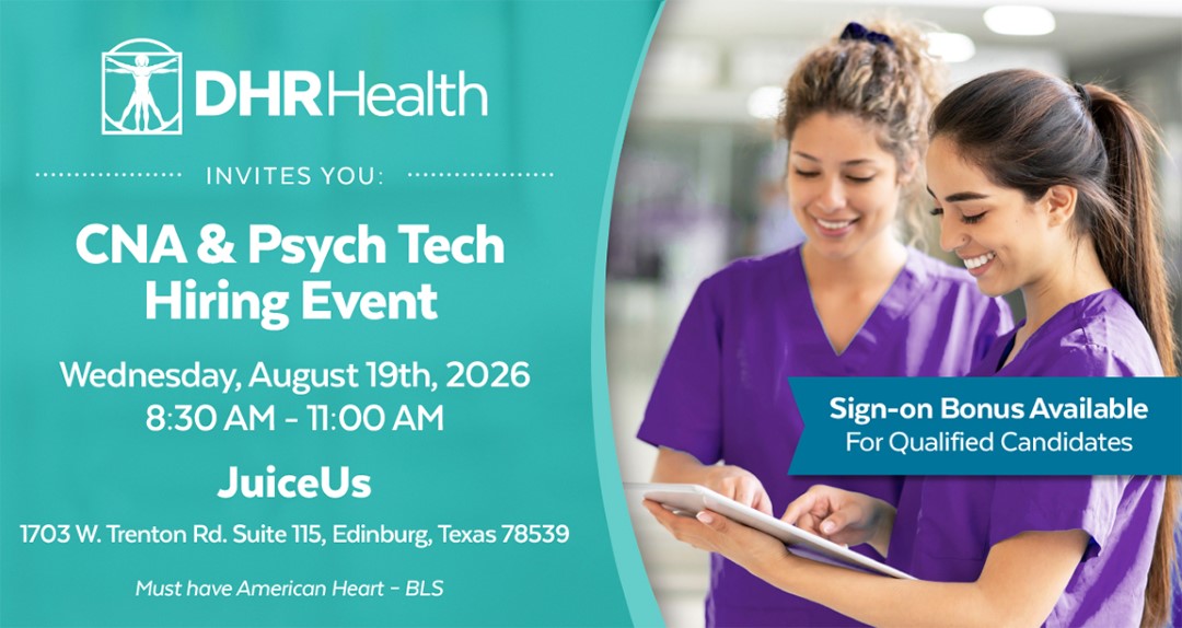 CNA 26 Psych Tech Hiring Event August